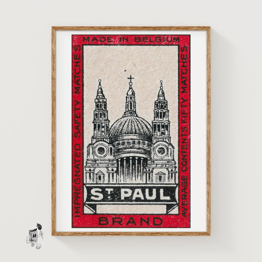 St. Paul's Cathedral - vintage matchbox label print