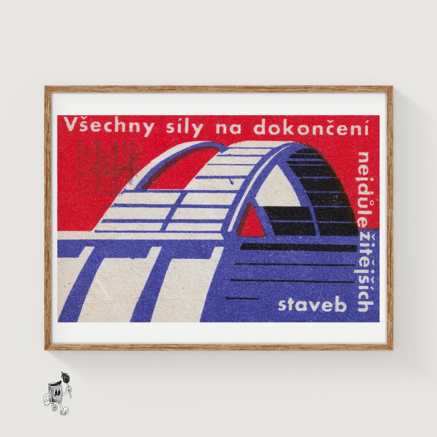 Purple Bridge - vintage matchbox label print