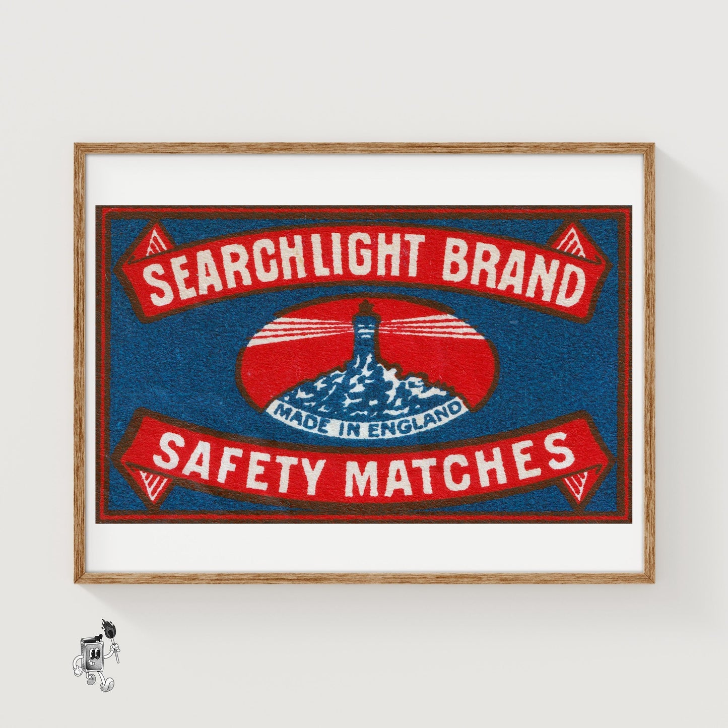 Lighthouse - vintage matchbox label print