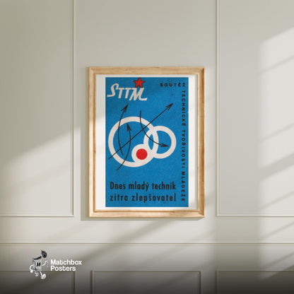 Innovation Tomorrow - vintage matchbox label print - bedroom mockup