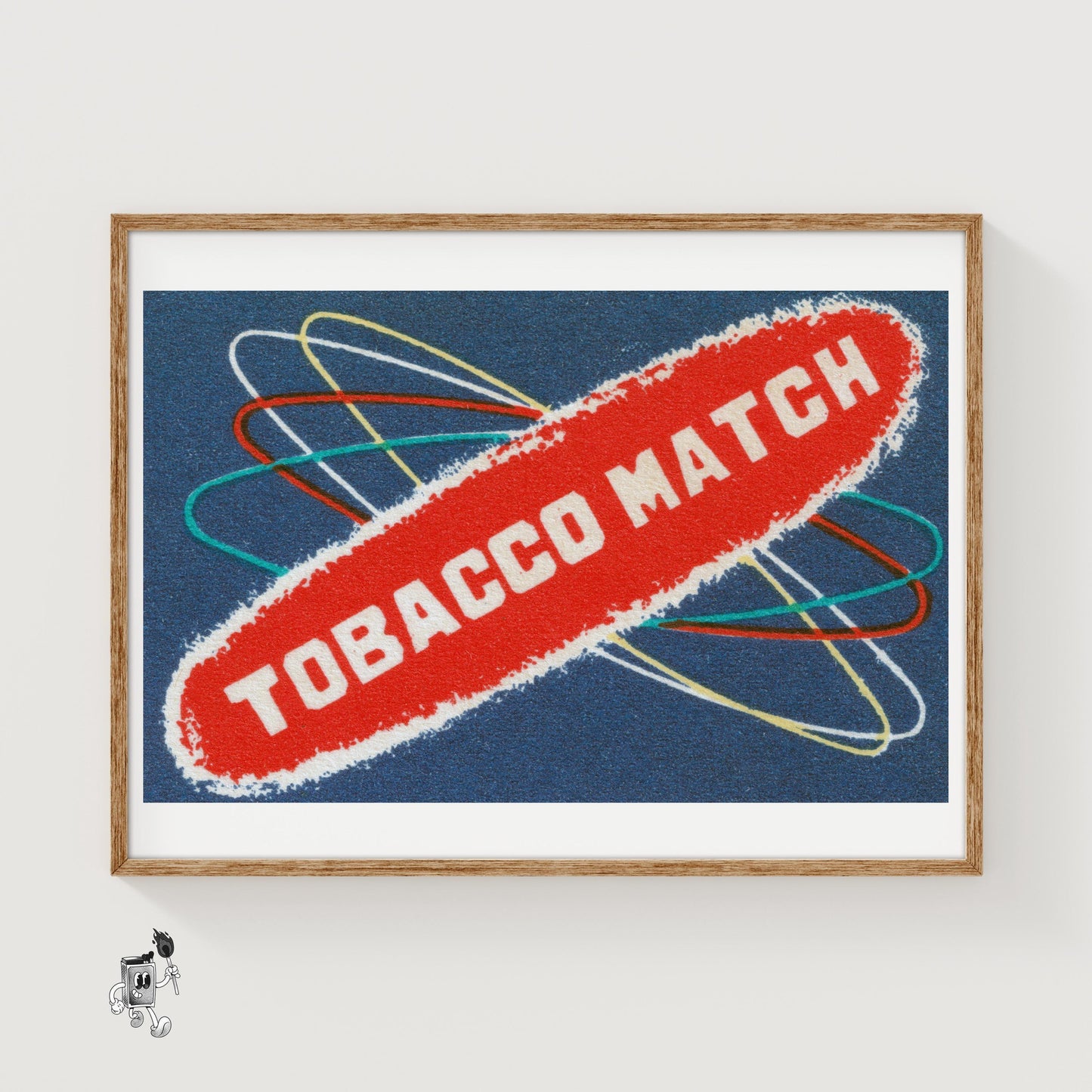 Atomic Tobacco Match - vintage matchbox label print