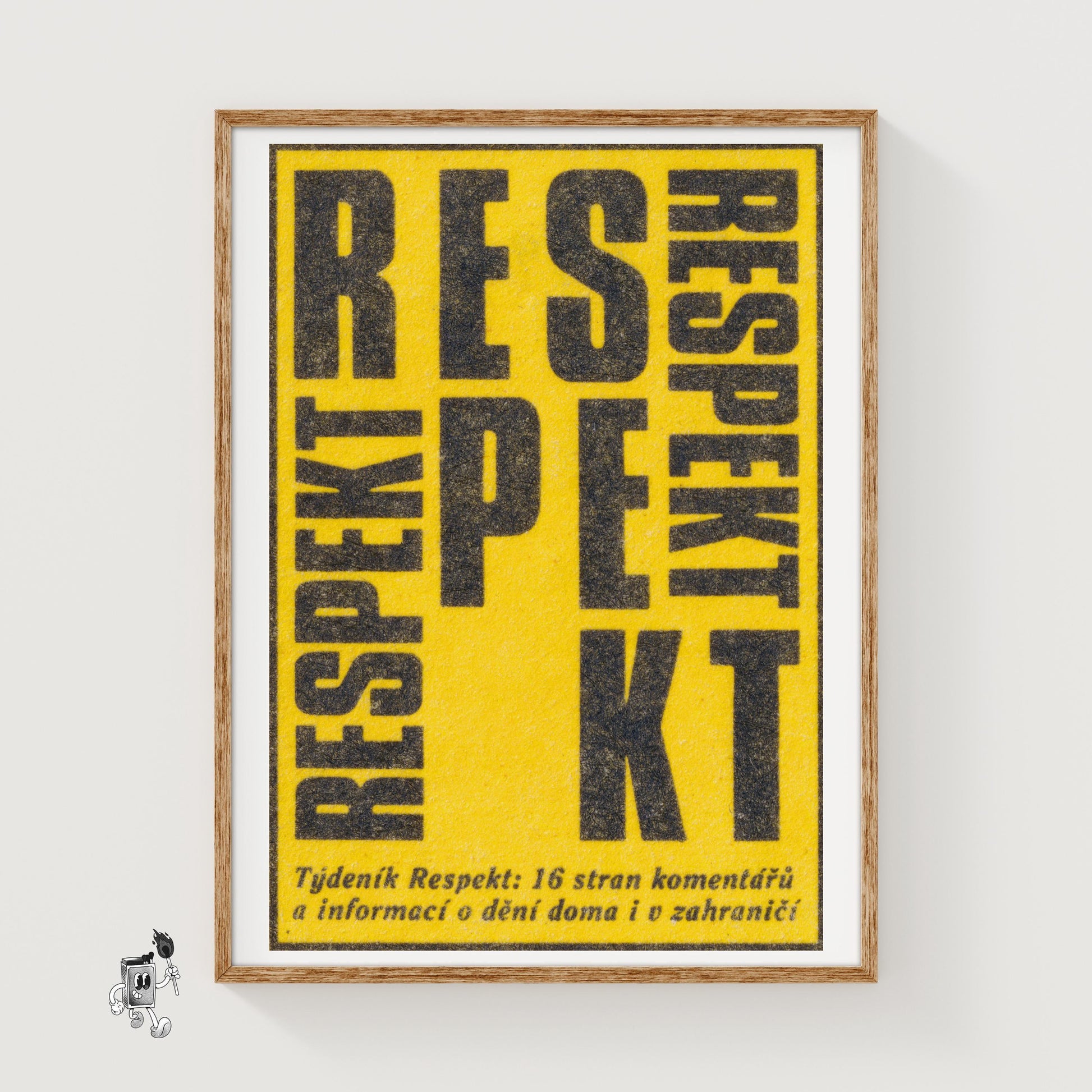 Respekt: Vintage Czech Matchbox Label - vintage matchbox label print