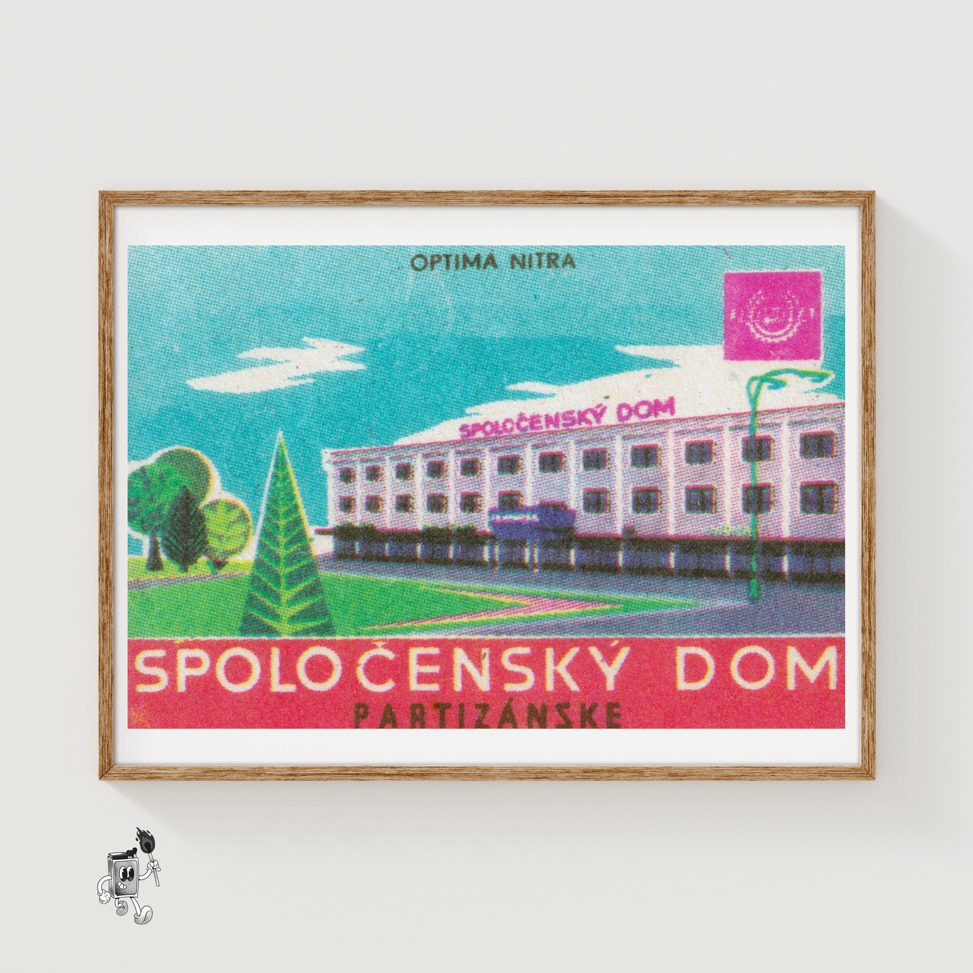 Community House - vintage matchbox label print