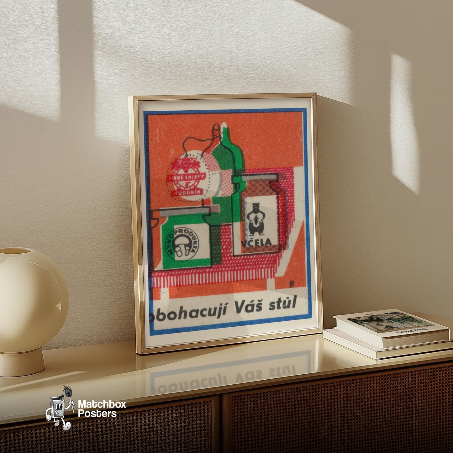 They Enrich Your Table - vintage matchbox label print - size comparison