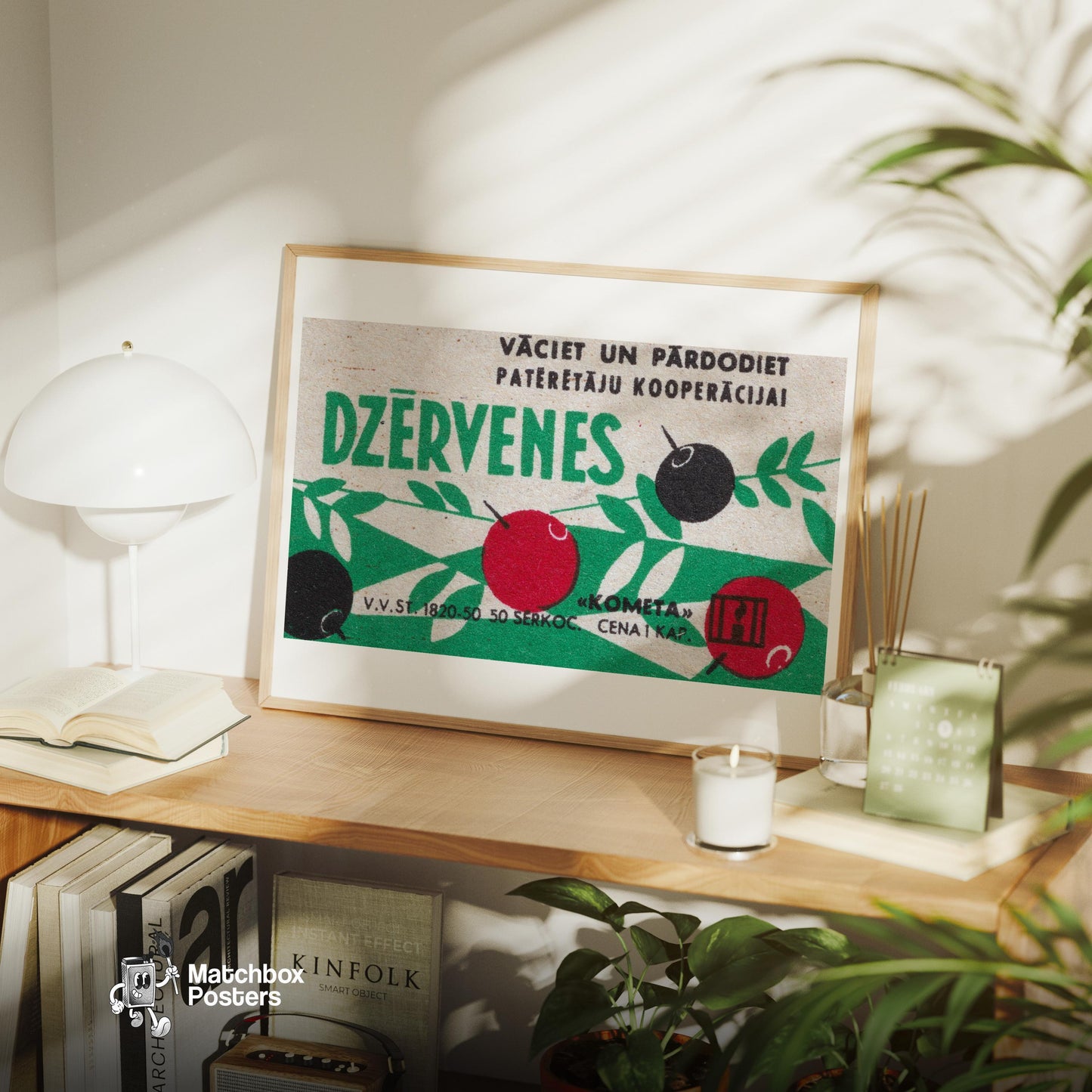 Cranberries - vintage matchbox label print - office wall