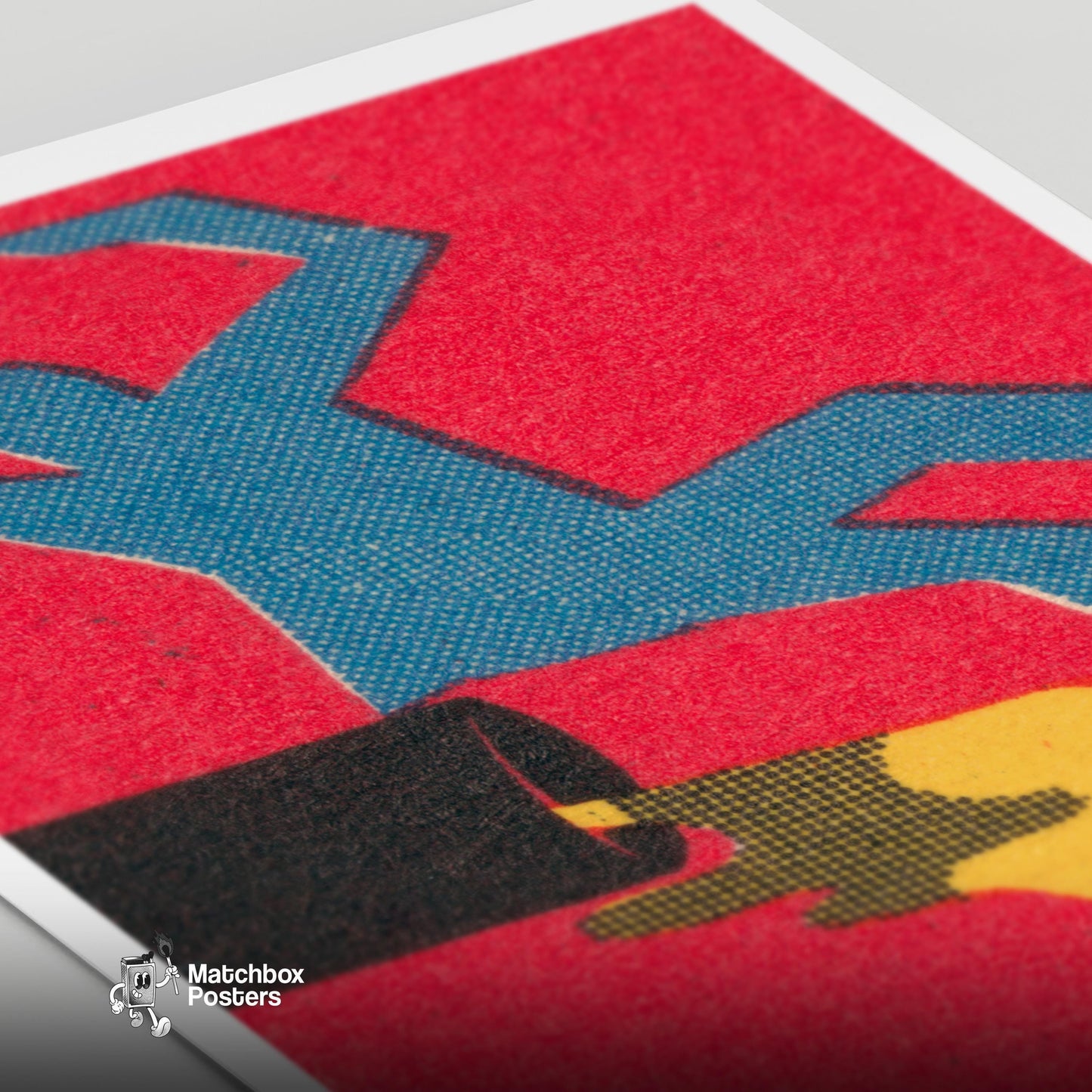 Slipping on Oil - vintage matchbox label print - close-up detail