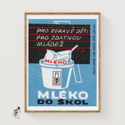 Milk for Healthy Children - vintage matchbox label print