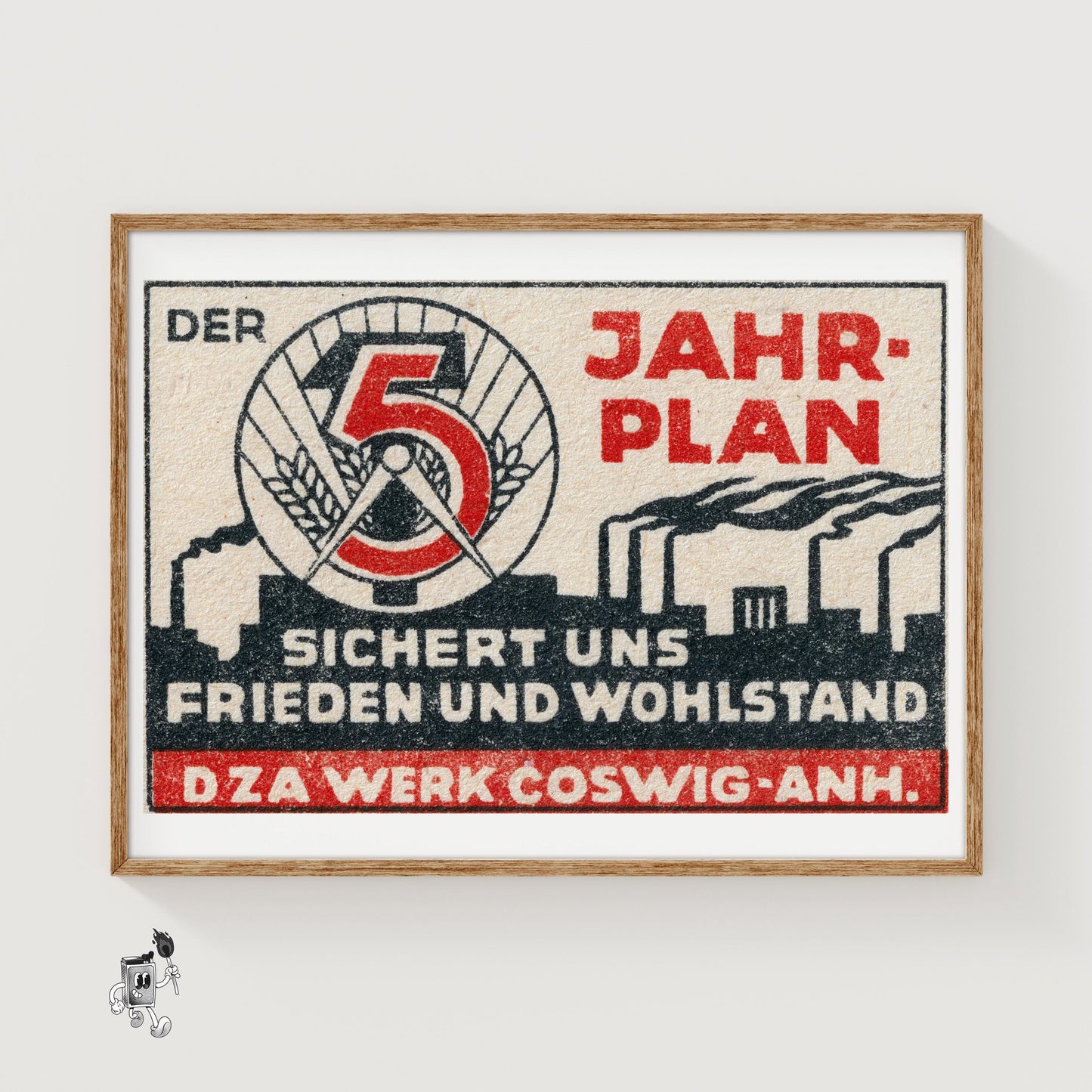 5 Year Plan - vintage matchbox label print