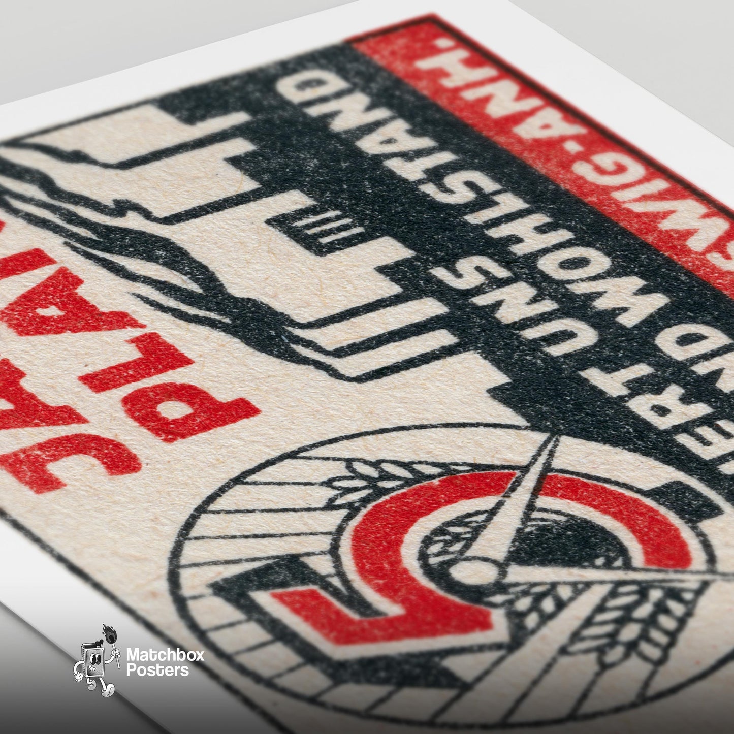 5 Year Plan - vintage matchbox label print - close-up detail