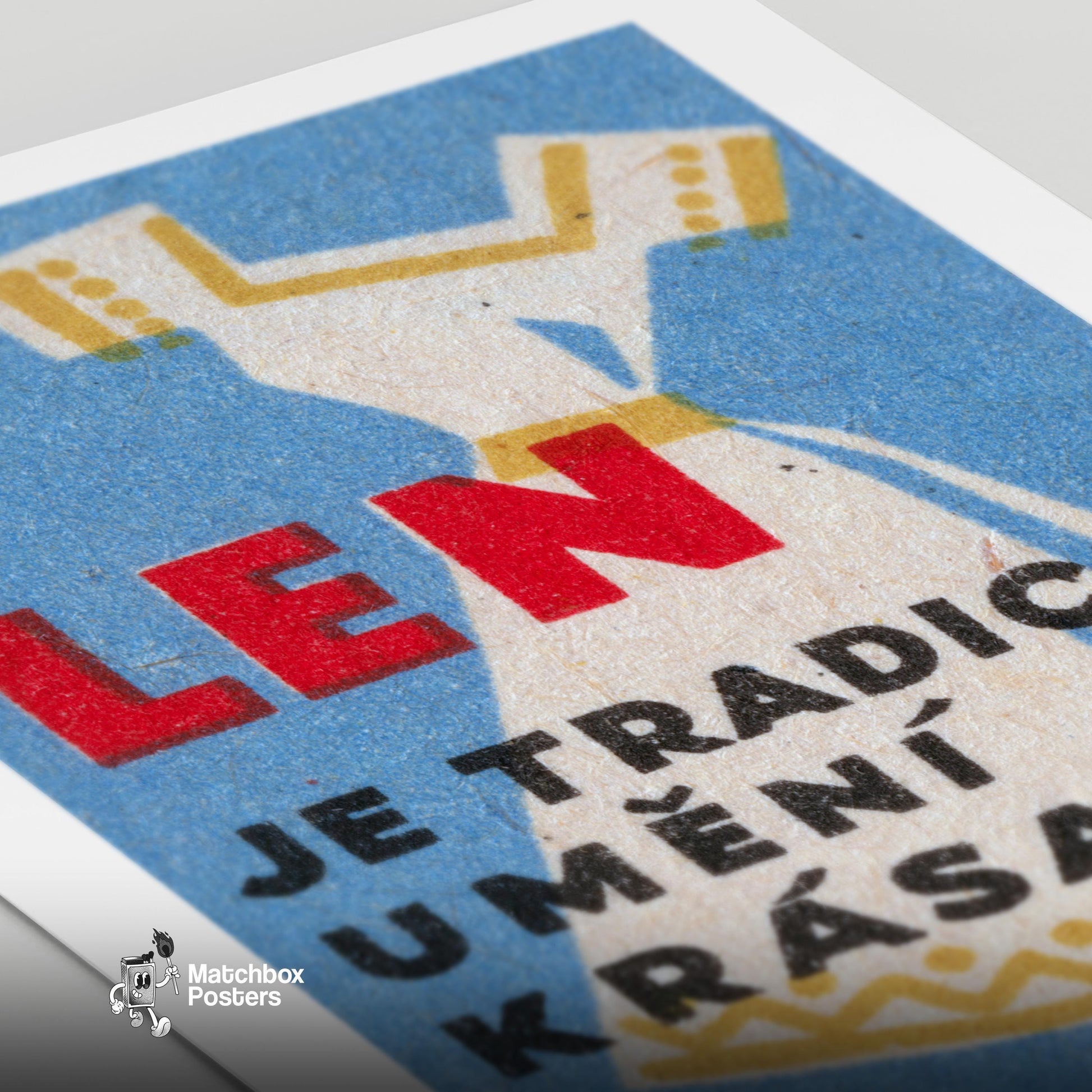 Traditional Dress Illustration - vintage matchbox label print - close-up detail