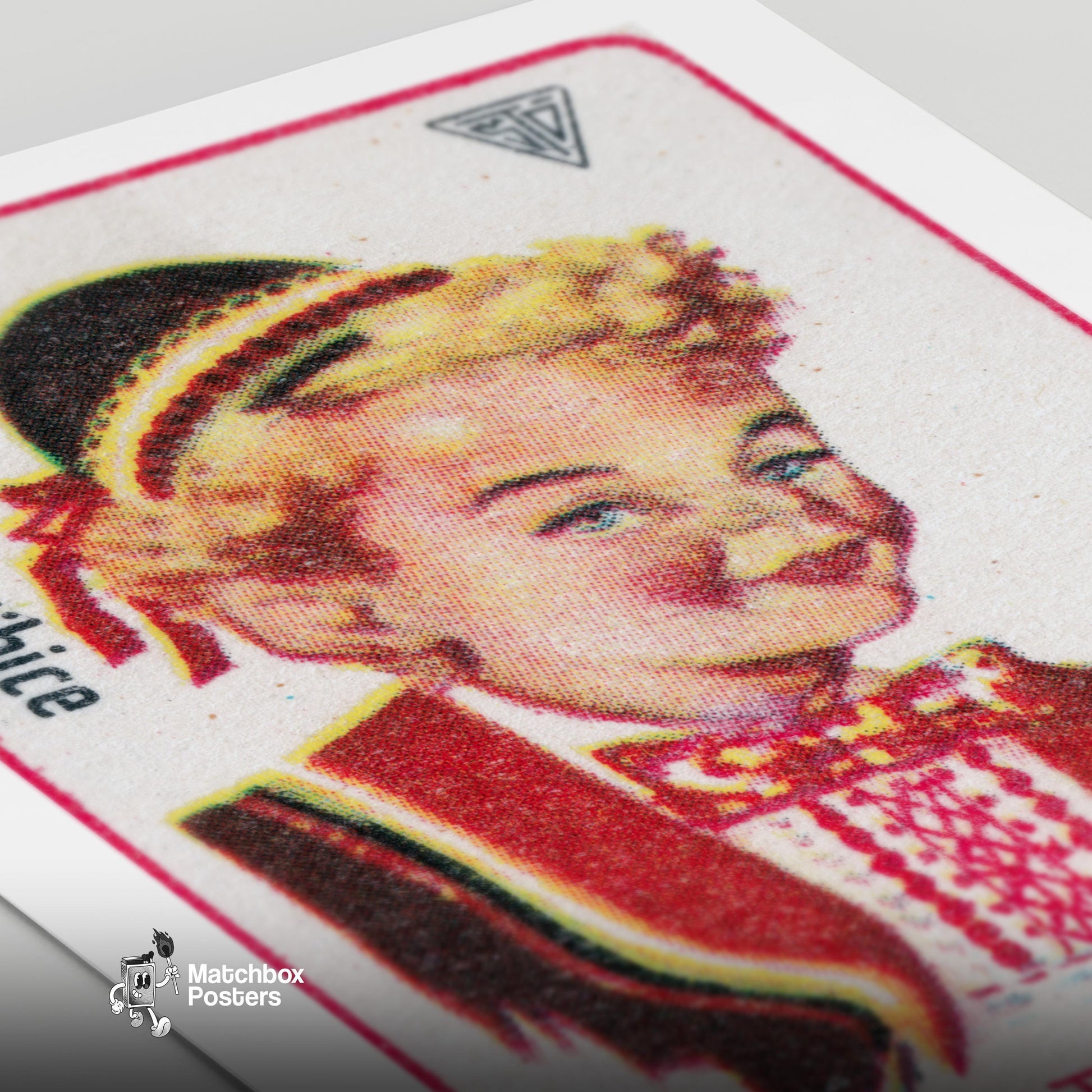 Croatian Boy - vintage matchbox label print - close-up detail