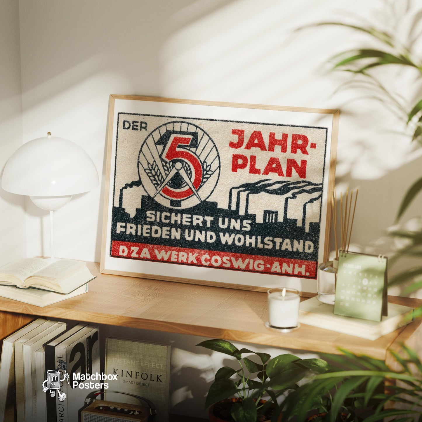 5 Year Plan - vintage matchbox label print - office wall