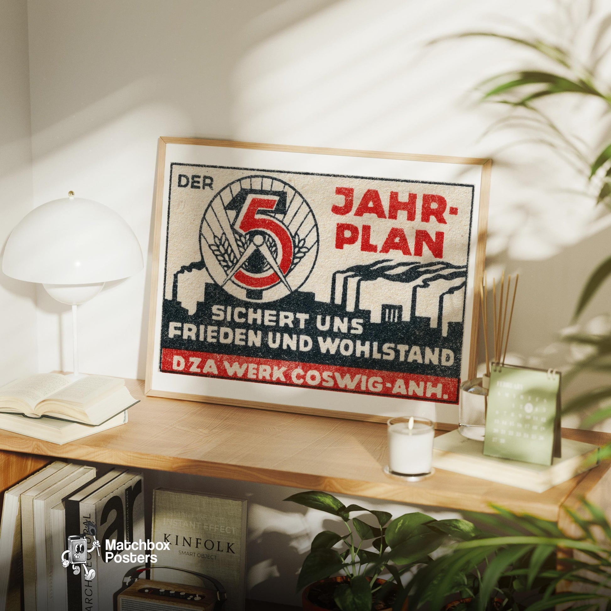 5 Year Plan - vintage matchbox label print - office wall