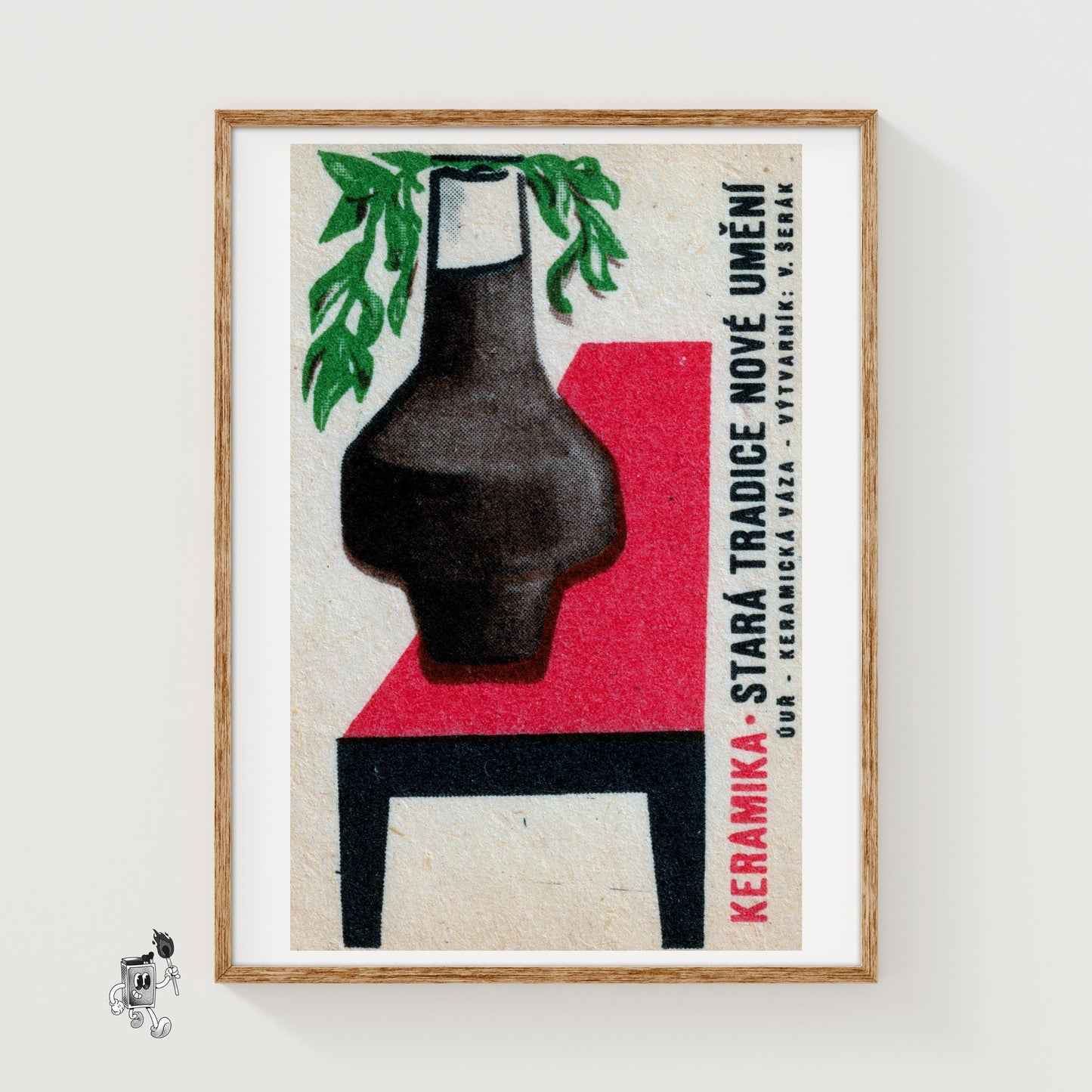 Brown Bottle - vintage matchbox label print