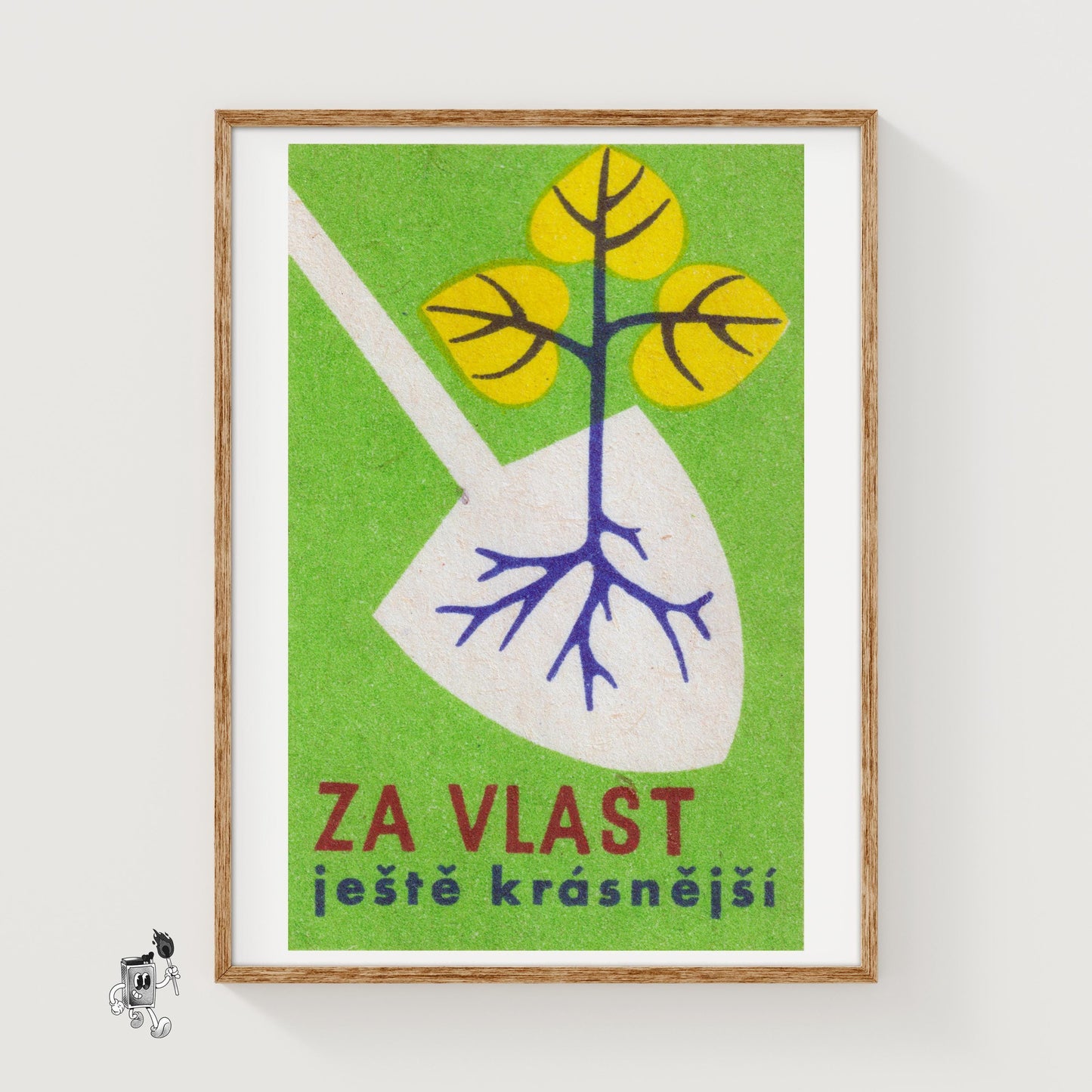 Tree Saplings - vintage matchbox label print