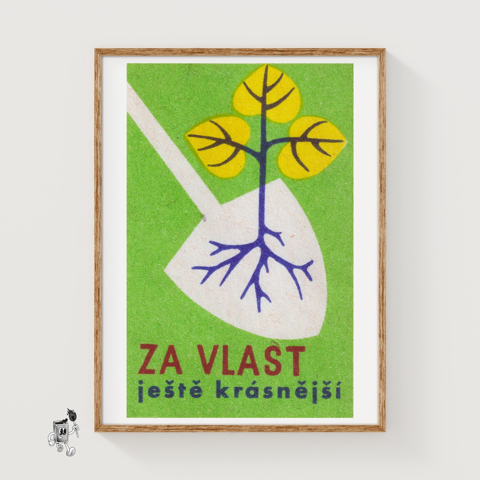 Tree Saplings - vintage matchbox label print