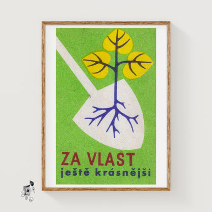 Tree Saplings - vintage matchbox label print