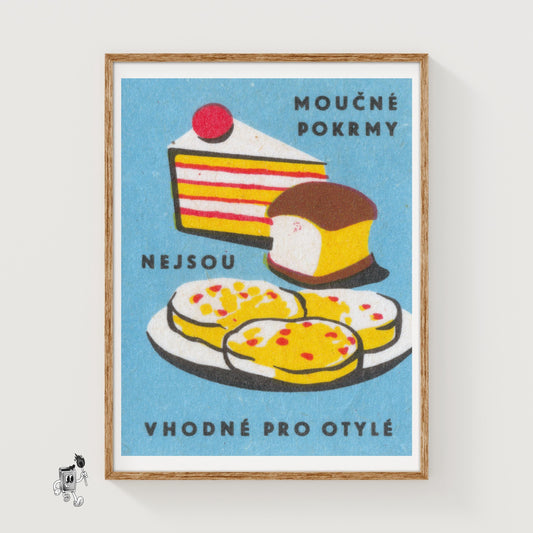 Czech Sweets - vintage matchbox label print