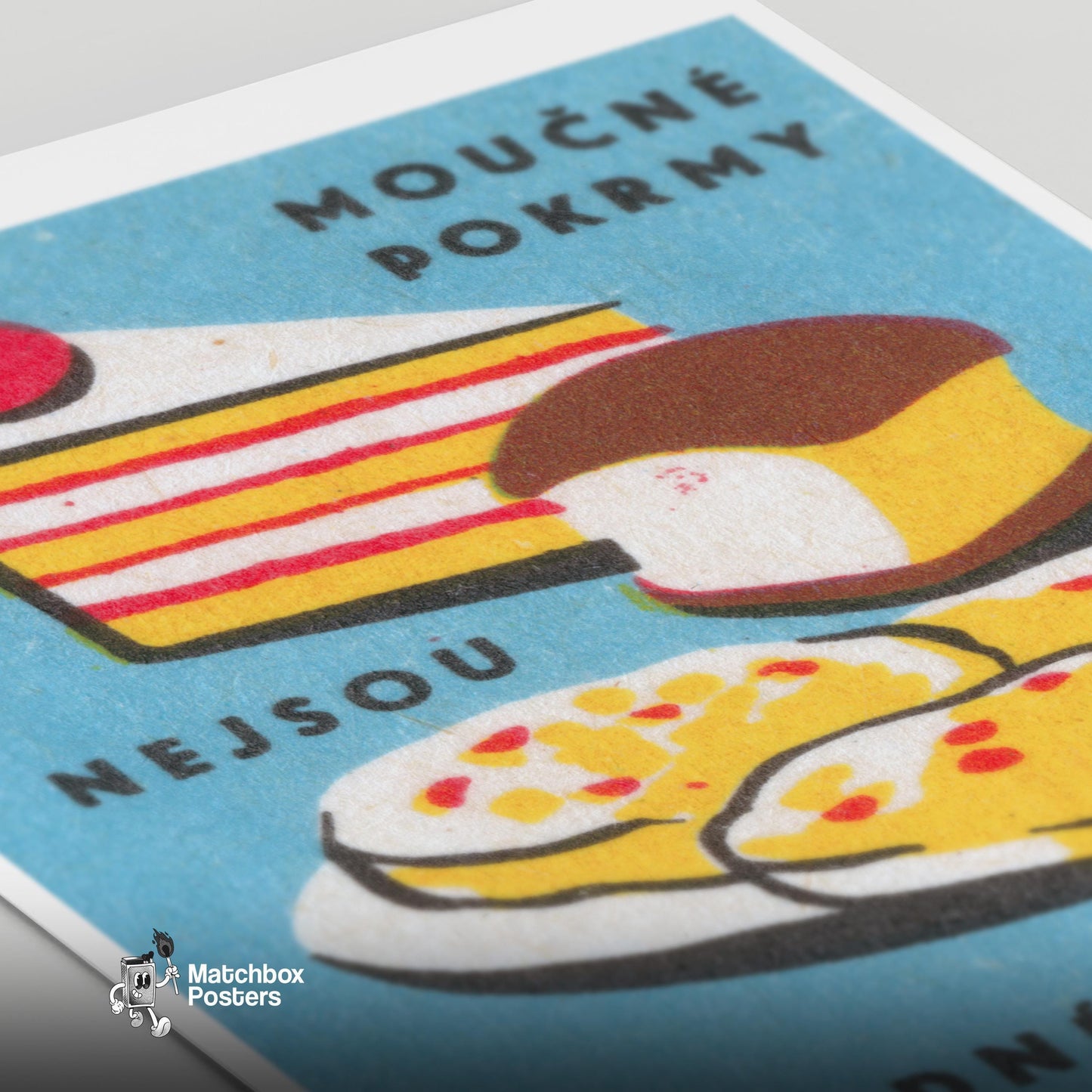 Czech Sweets - vintage matchbox label print - close-up detail