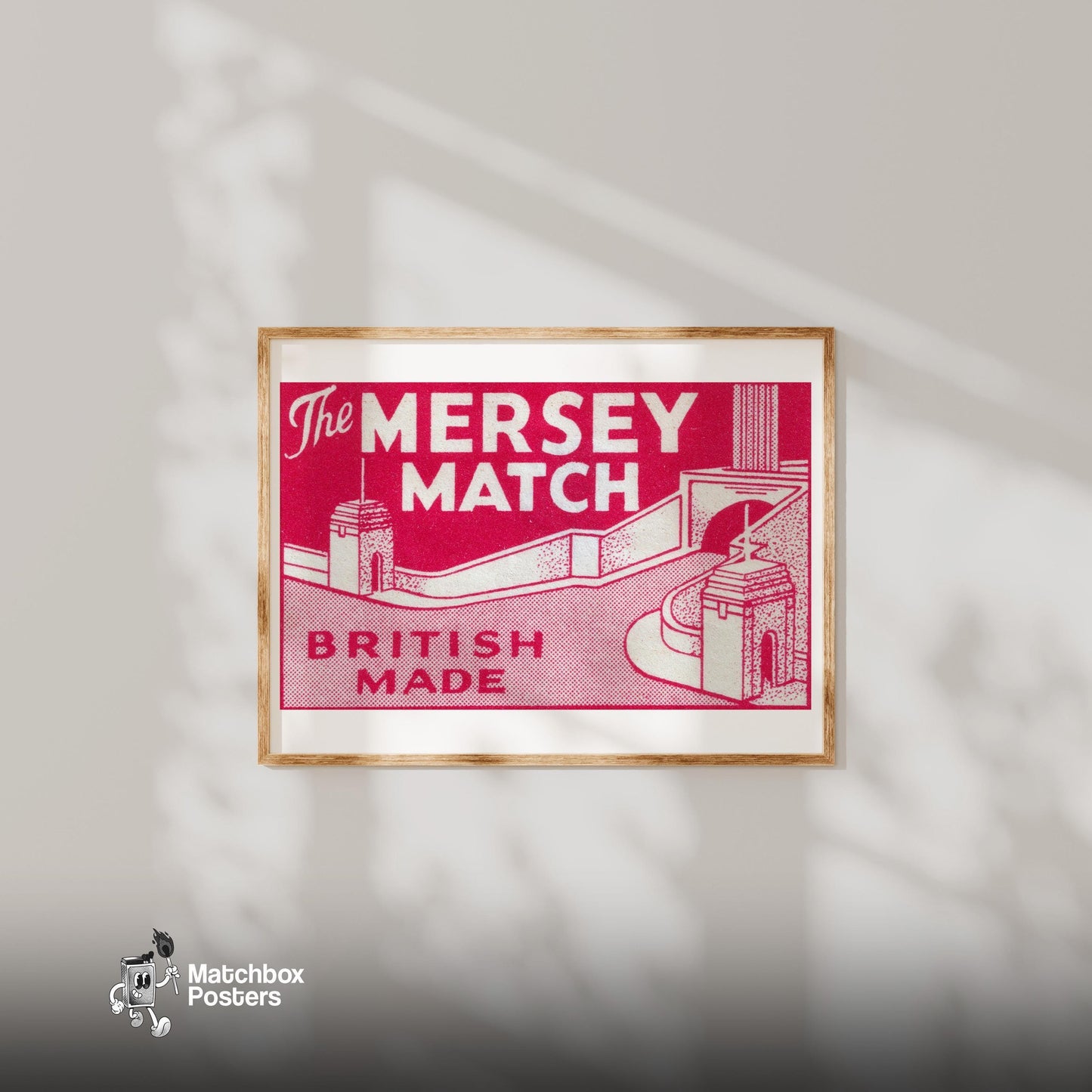 Bridge - vintage matchbox label print - bedroom mockup