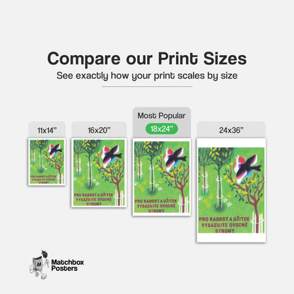 Plant Fruit Trees and Benefit - vintage matchbox label print - gallery wall preview