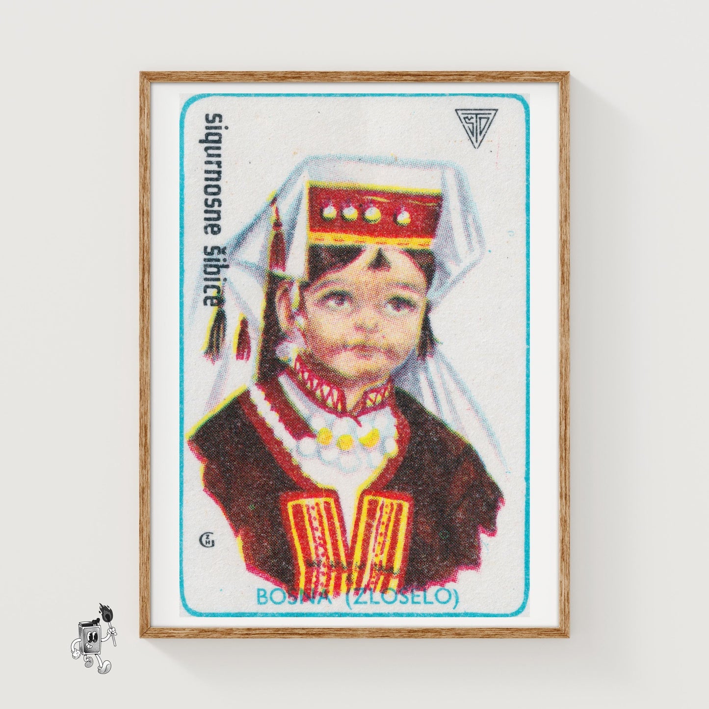 Bosnian Girl - vintage matchbox label print