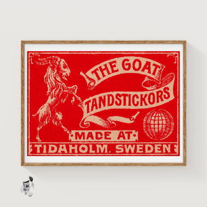 The Goat - vintage matchbox label print