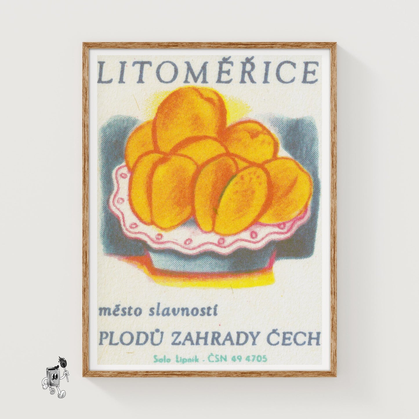 Apricots - vintage matchbox label print