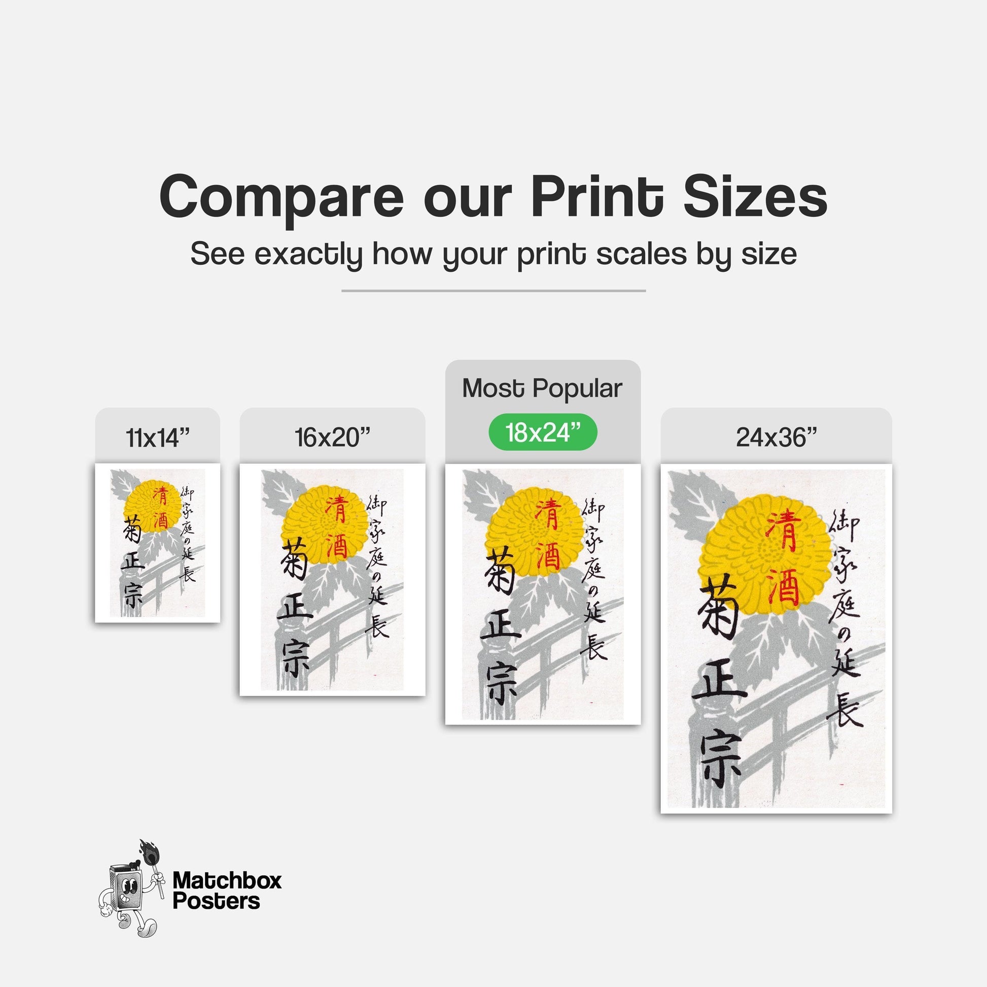 Yellow Chrysanthemum - vintage matchbox label print - gallery wall preview