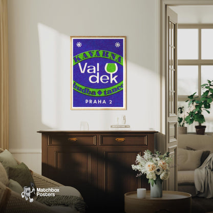 Wine Advertizement - vintage matchbox label print - living room mockup