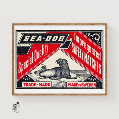 Swedish Matchbox Print - vintage matchbox label print