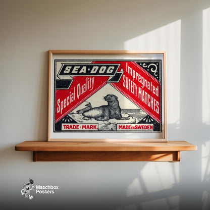 Swedish Matchbox Print - vintage matchbox label print - size comparison