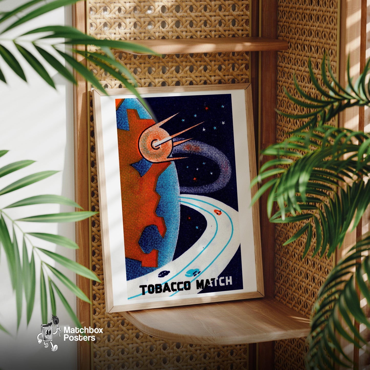 Space Highway - vintage matchbox label print - office wall
