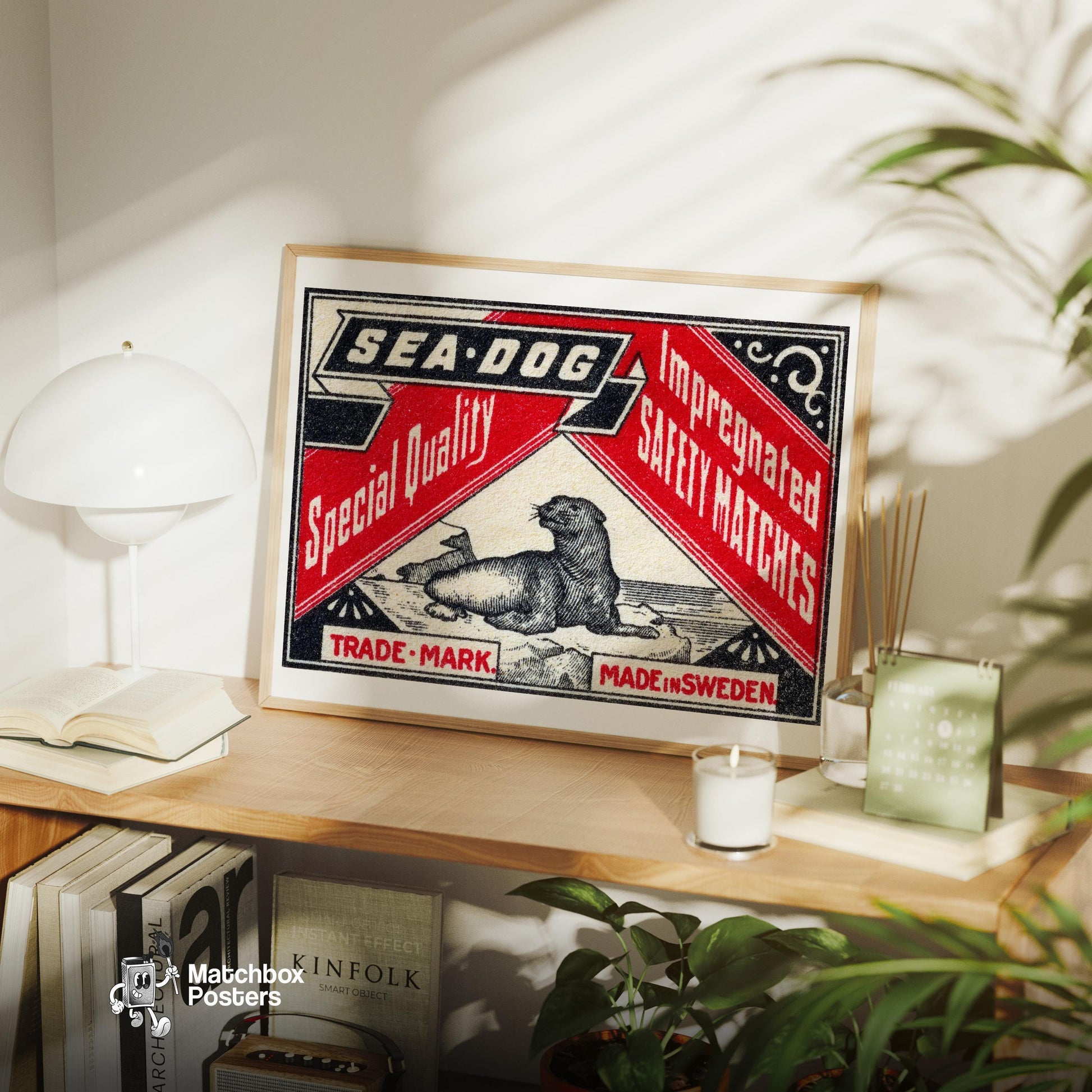 Swedish Matchbox Print - vintage matchbox label print - office wall