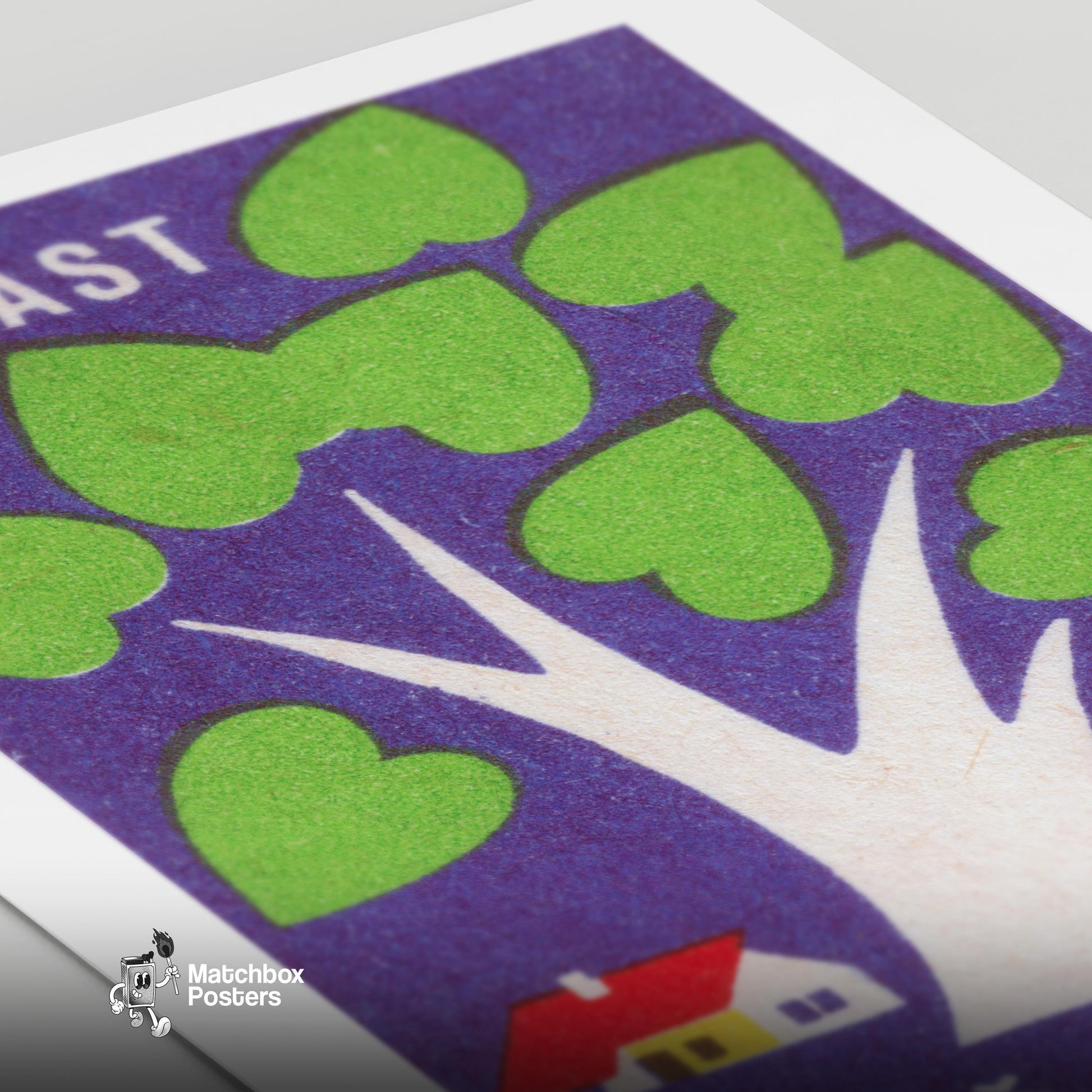White Tree - vintage matchbox label print - close-up detail