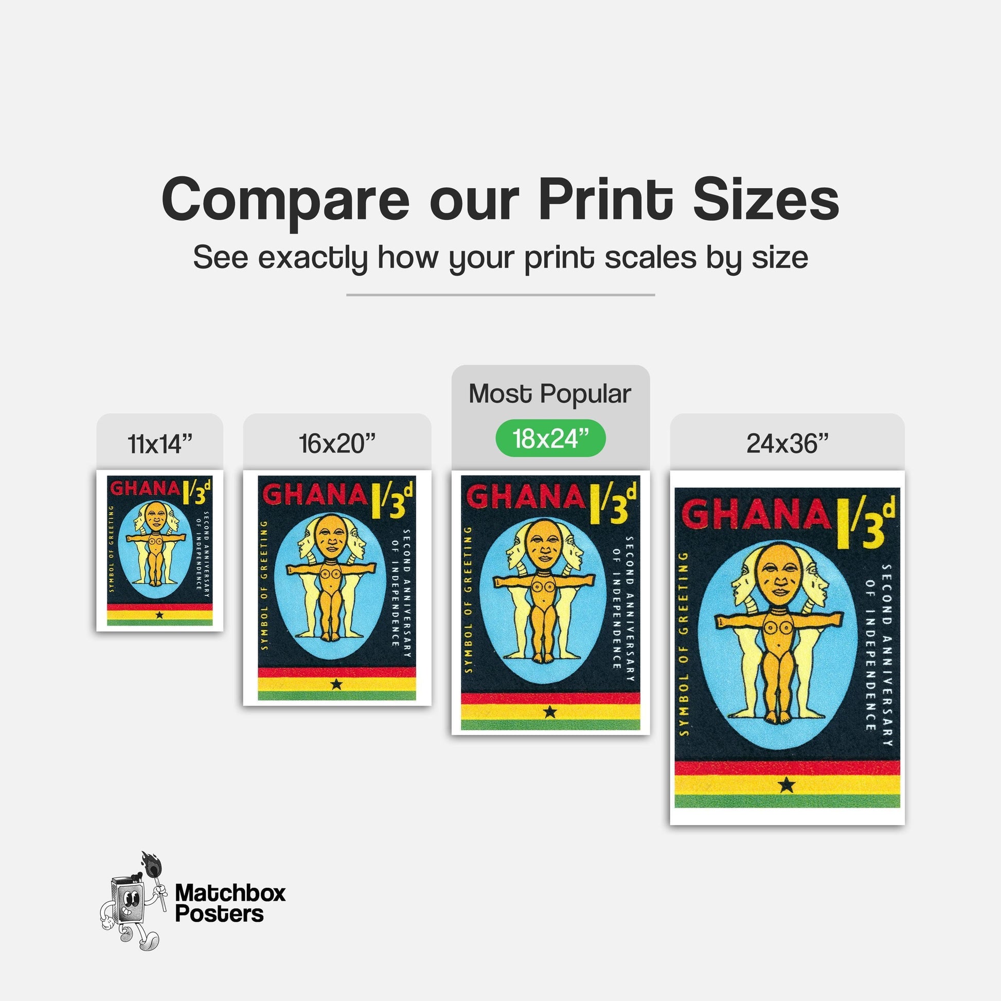 Three-Faced Figure - vintage matchbox label print - gallery wall preview