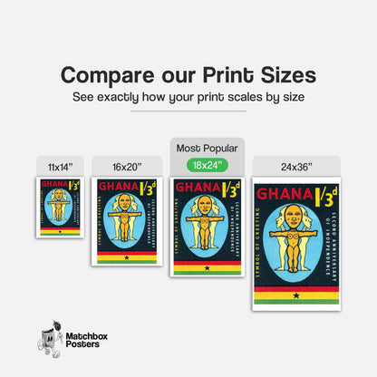 Three-Faced Figure - vintage matchbox label print - gallery wall preview