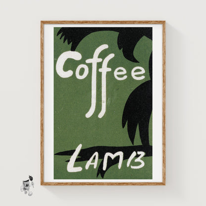 Coffee - vintage matchbox label print