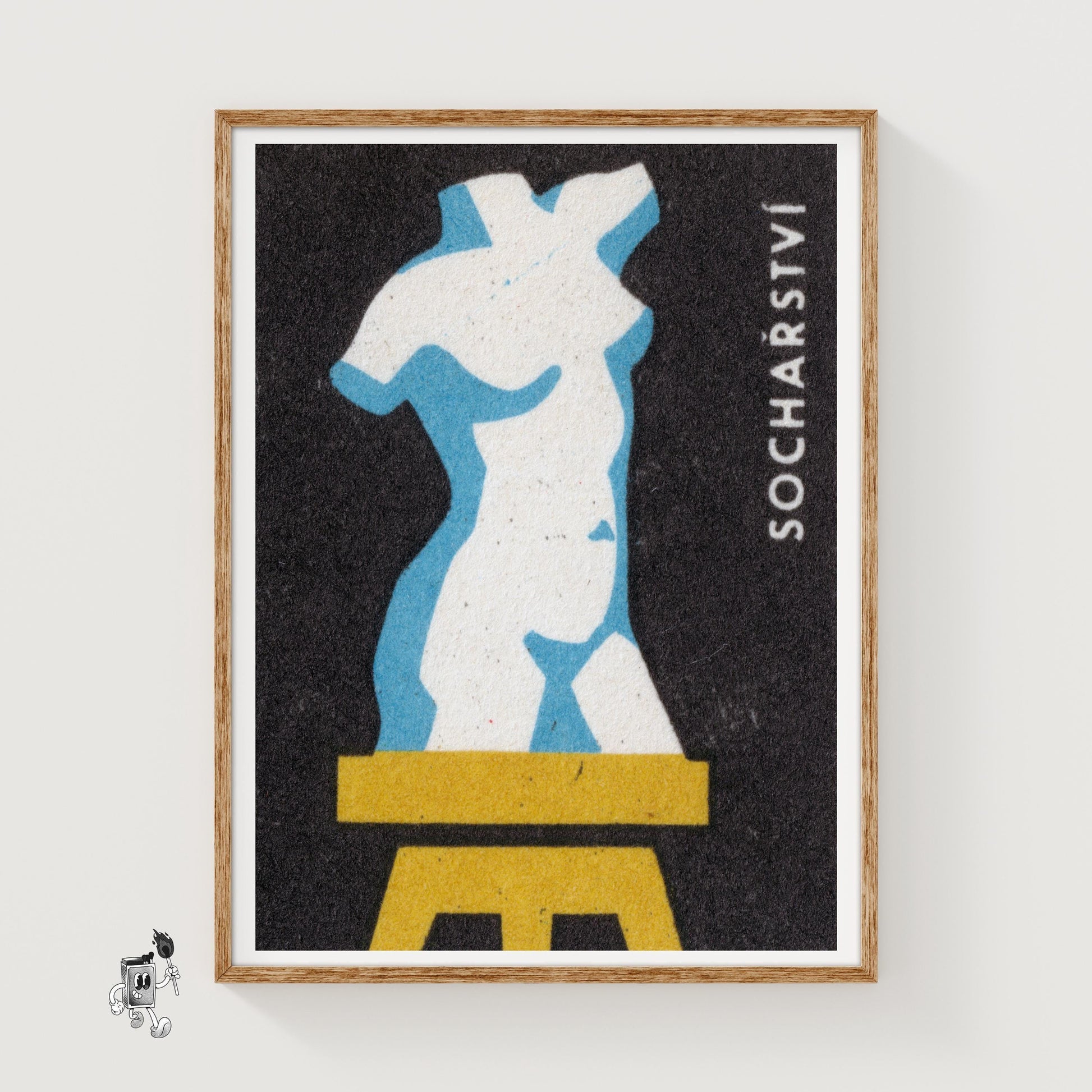 Sculpture Torso - vintage matchbox label print