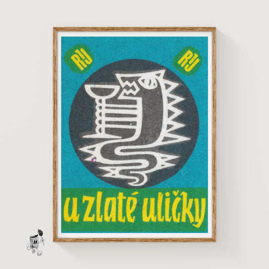 Dragon Goblet - vintage matchbox label print