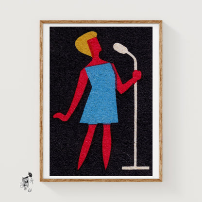 Singer - vintage matchbox label print