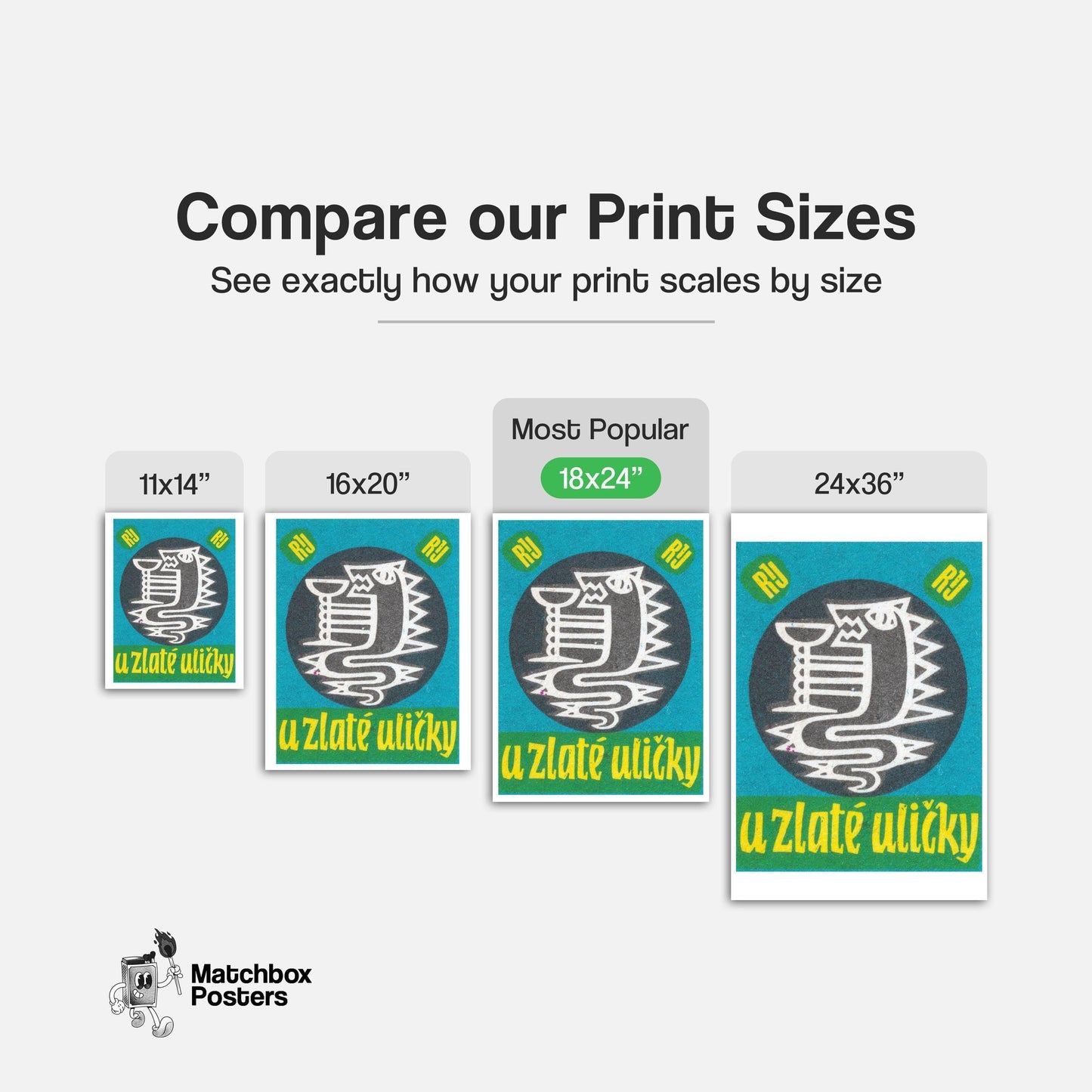 Dragon Goblet - vintage matchbox label print - gallery wall preview
