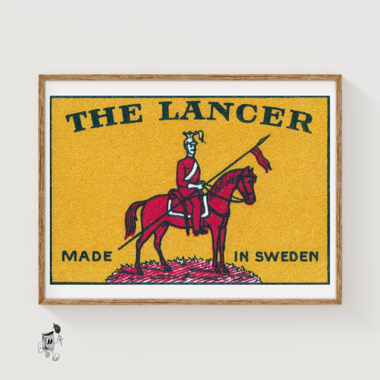Lancer Sweden 1920s-30s Matchbox Label - vintage matchbox label print