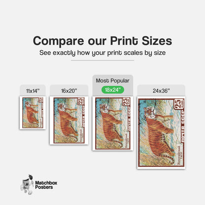 Ussuri Tiger - vintage matchbox label print - gallery wall preview