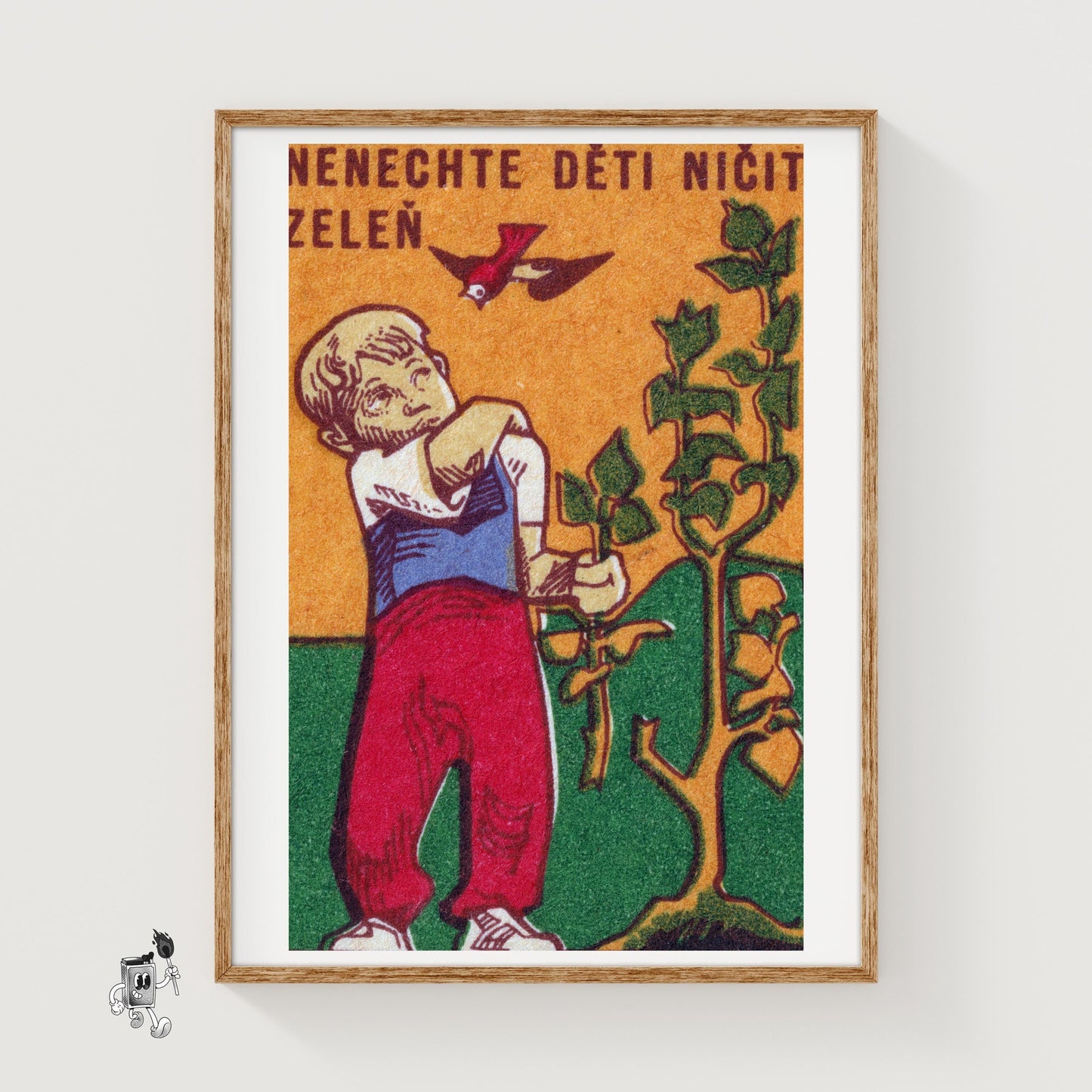 Don't Let Children Destroy Vegetables - vintage matchbox label print