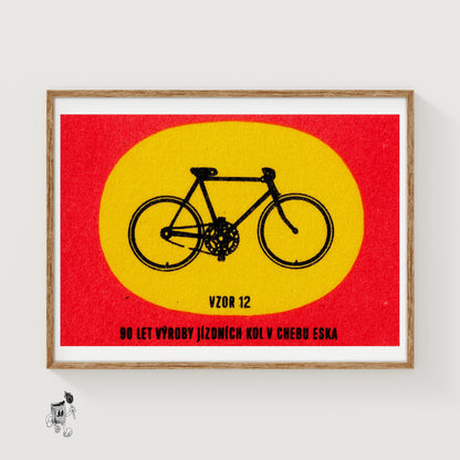 Fixed Gear Bicycle - vintage matchbox label print