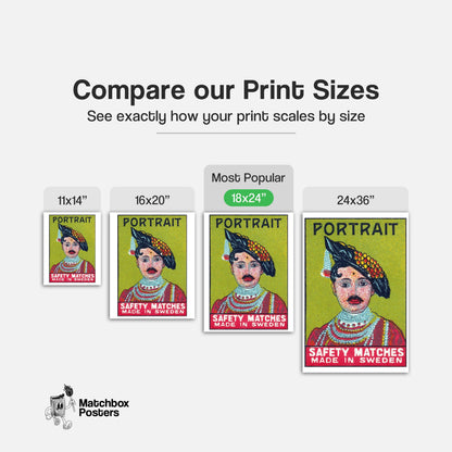 Fashionable Man Portrait - vintage matchbox label print - gallery wall preview
