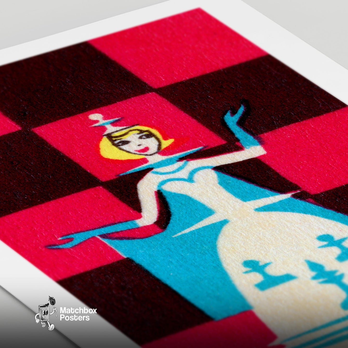 Chess Queen - vintage matchbox label print - close-up detail