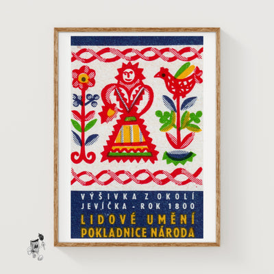 Folk Sunflower Woman and Bird