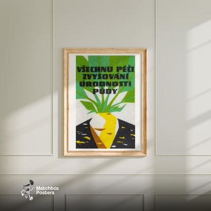 Turnip - vintage matchbox label print - bedroom mockup